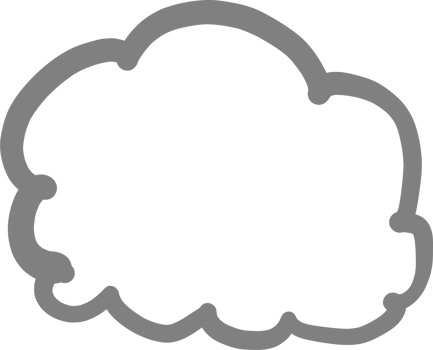Hand drawn cloud illustration on transparent background. png