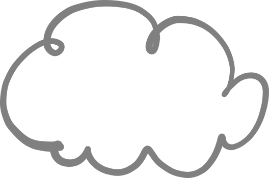 Hand drawn cloud illustration on transparent background. png