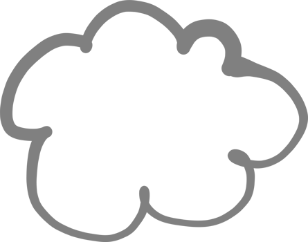 Hand drawn cloud illustration on transparent background. png