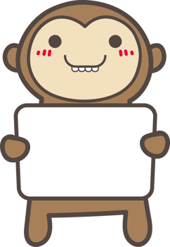 Cute cartoo monkey holding a sign illustration on transparent background. png