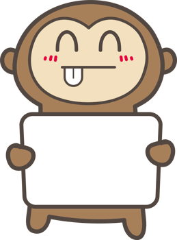 Cute cartoo monkey holding a sign illustration on transparent background. png