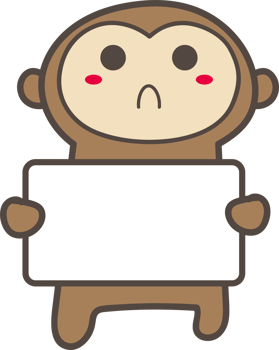 Cute cartoo monkey holding a sign illustration on transparent background. png