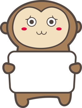 Cute cartoo monkey holding a sign illustration on transparent background. png