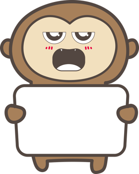 Cute cartoo monkey holding a sign illustration on transparent background. png