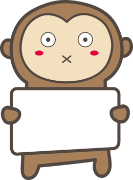 Cute cartoo monkey holding a sign illustration on transparent background. png