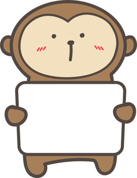 Cartoo monkey holding a sign illustration on transparent background. png