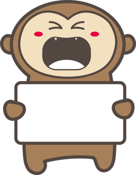 Cartoo monkey holding a sign illustration on transparent background. png