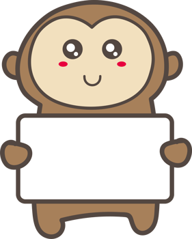 Cartoo monkey holding a sign illustration on transparent background. png