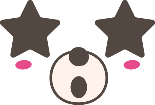 Bear excited face emoji illustration on transparent background. png