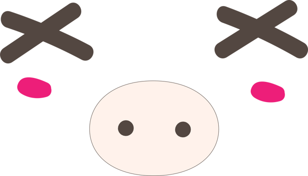 Pig sad face emoji illustration on transparent background. png