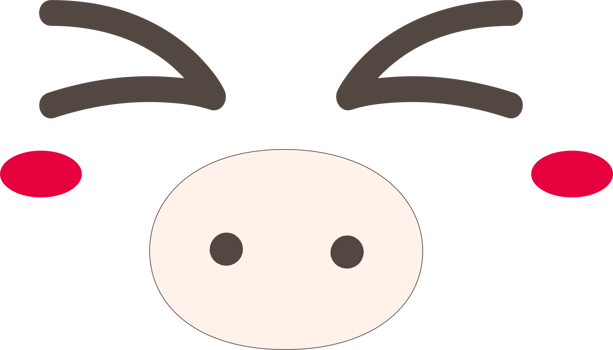 Pig happy face emoji illustration on transparent background. png