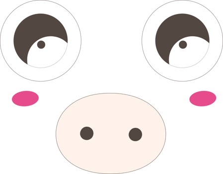Pig happy face emoji illustration on transparent background. png