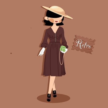 Retro girl with camera and retro board vector