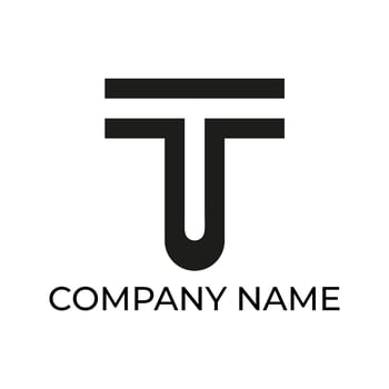 letter T silhouette template design logo vector