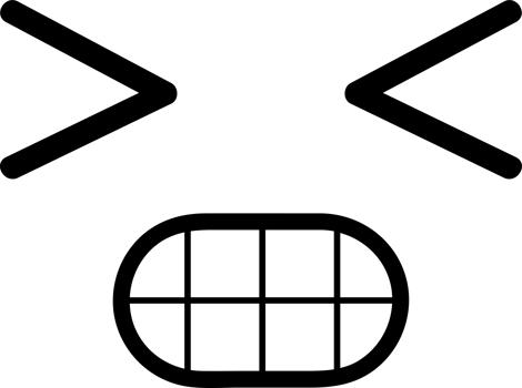 Shy face sticker illustration on transparent background. png