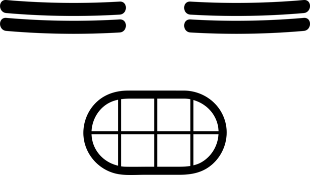 Cartoon bored face emoji illustration on transparent background. png
