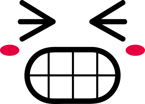 Cartoon shy face emoji illustration on transparent background. png