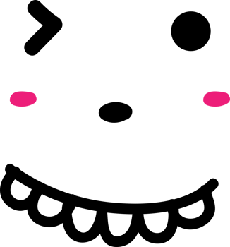 Cartoon wink face emoji illustration on transparent background. png