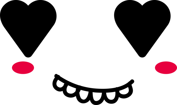 Cartoon loved face emoji illustration on transparent background. png