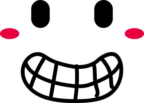 Cartoon smile face emoji illustration on transparent background. png