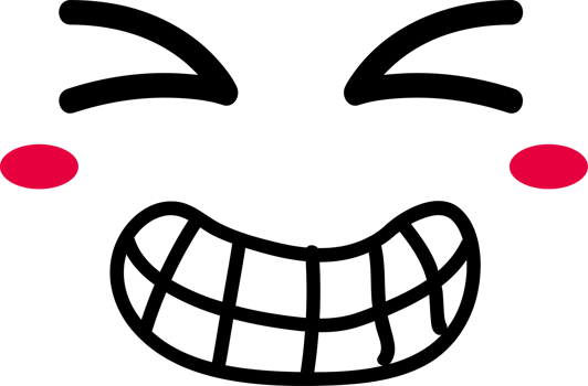 Cartoon shy face emoji illustration on transparent background. png
