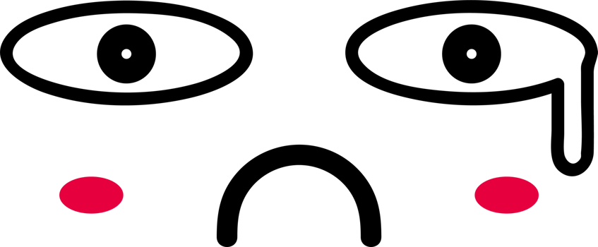 Cartoon cry face emoji illustration on transparent background. png