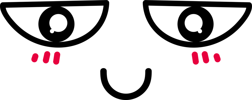 Cartoon shy face emoji illustration on transparent background. png