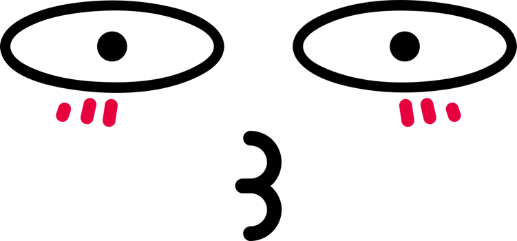 Cartoon shy face emoji illustration on transparent background. png