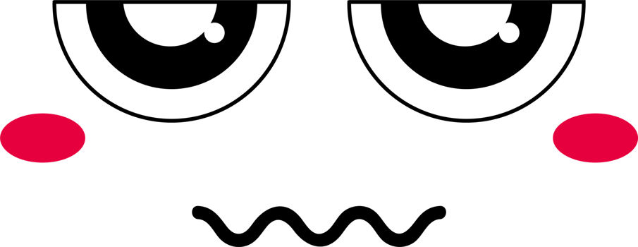 Cartoon shy face emoji illustration on transparent background. png