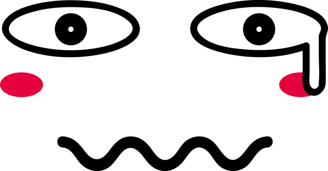 Cartoon cry face emoji illustration on transparent background. png