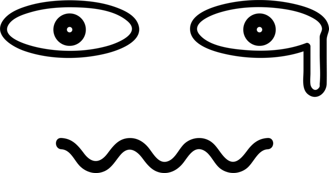 Cartoon cry face emoji illustration on transparent background. png