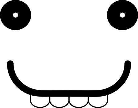 Smile face sticker illustration on transparent background. png