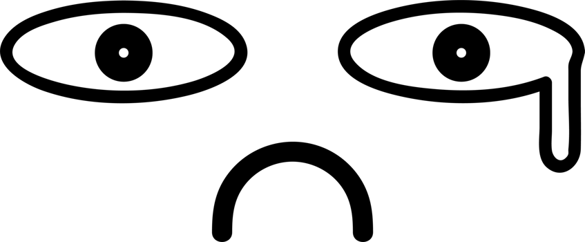 Doodle sad face emoji illustration on transparent background. png