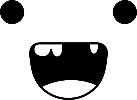 Cartoon excited face emoji illustration on transparent background. png