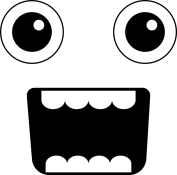 Doodle shock face emoji illustration on transparent background. png
