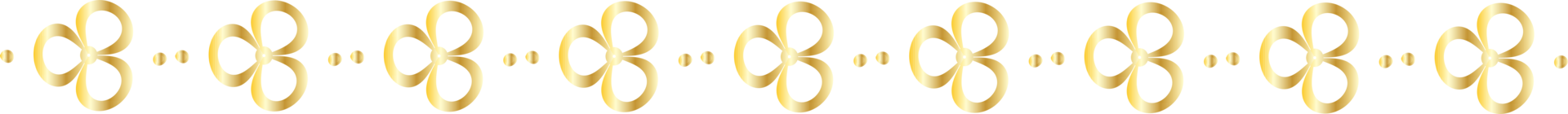 Clover leaf line border illustration on transparent background. png
