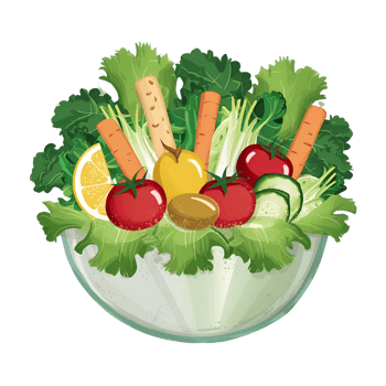cartoon salad bowl design symbol png