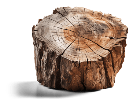 Old piece table of tree stump isolated on transparent background png