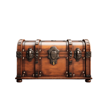3d rendering of old wooden chest on transparent background png