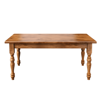 Wooden table on transparent background png