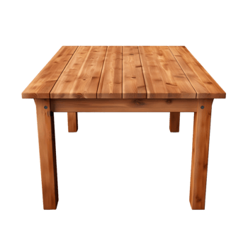 Wooden table on transparent background png