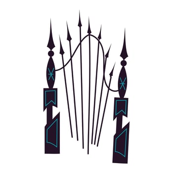 Old iron fence illustration on white background vector