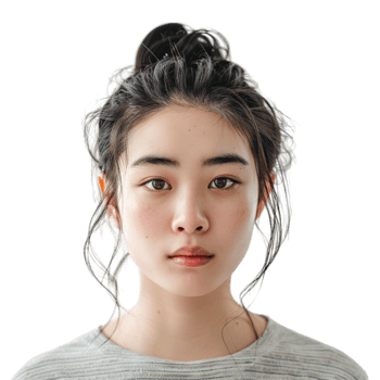 Asian Girl Standing on Transparent Background png