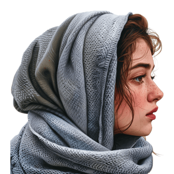 Muslim Girl Wearing Hijab Standing on Transparent Background png