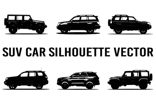 SUV car silhouette vector