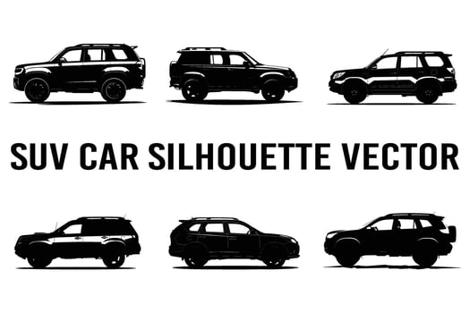 SUV car silhouette vector