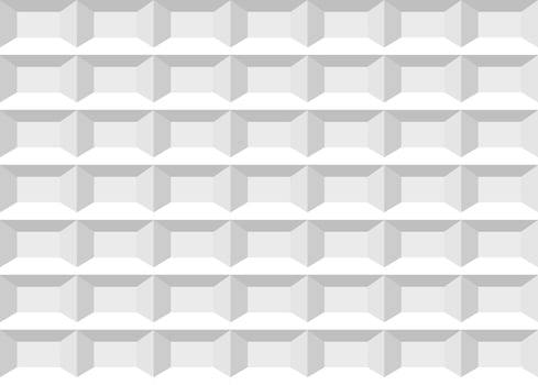 White seamless geometric 3d pattern. Wall repeatable structure construction background. Decorative tile endless tile texture vector
