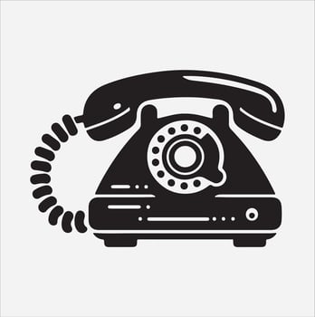 telephone silhouette illustration on White Background vector