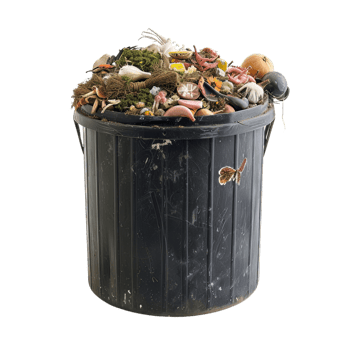 Household Waste Overflowing from Garbage Bin, Isolated on Transparent Background png