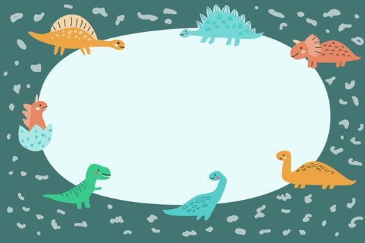 Childrens dinosaurs set, baby animals background. Dinosaurs characters vector